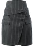 Monse - Pinstripe Skirt - Women - Silk/wool - 2, Grey, Silk/wool