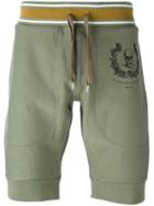 Alexander Mcqueen Skull Crest Track Shorts, Men's, Size: Large, Green, Cotton