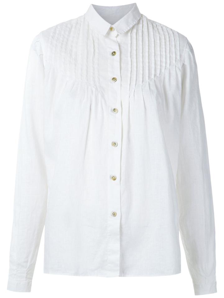 À La Garçonne - Pleated Shirt - Women - Cotton/linen/flax - G, White, Cotton/linen/flax