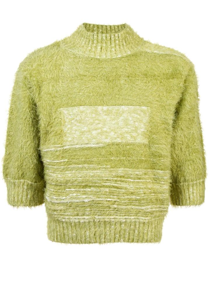 Chin Mens Furry Jumper - Green