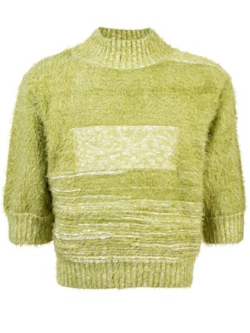 Chin Mens Furry Jumper - Green