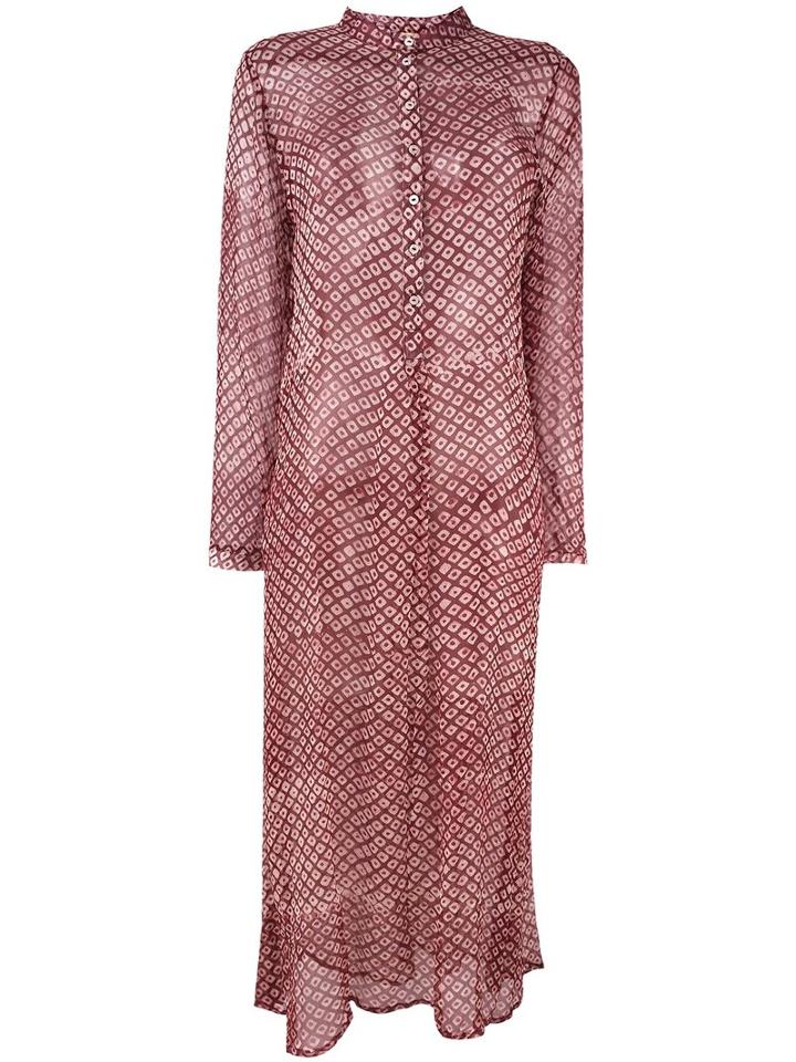 Cloe Cassandro Sheer Longsleeved Cover-up, Pink/purple, Silk