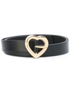 Love Moschino Heart Buckle Belt, Women's, Size: 90, Black, Leather
