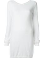 Rick Owens Long Length Sweater, Women's, Size: Large, White, Cotton/cashmere