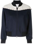 3.1 Phillip Lim Pearl-embellished Panelled Bomber Jacket - Blue