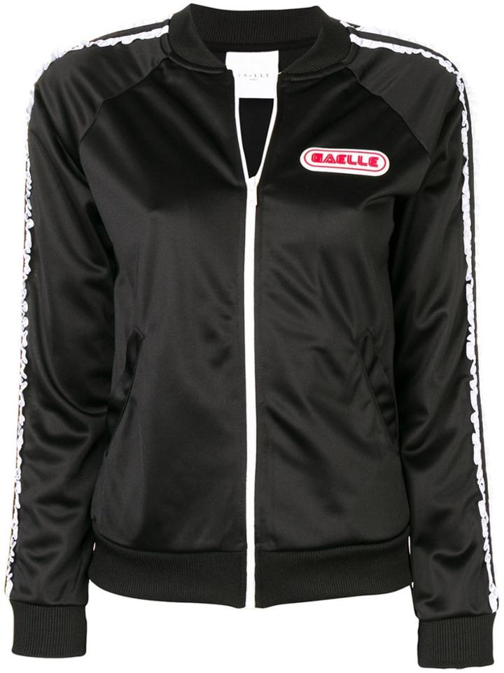 Gaelle Bonheur Logo Zipped Fitted Jacket - Black