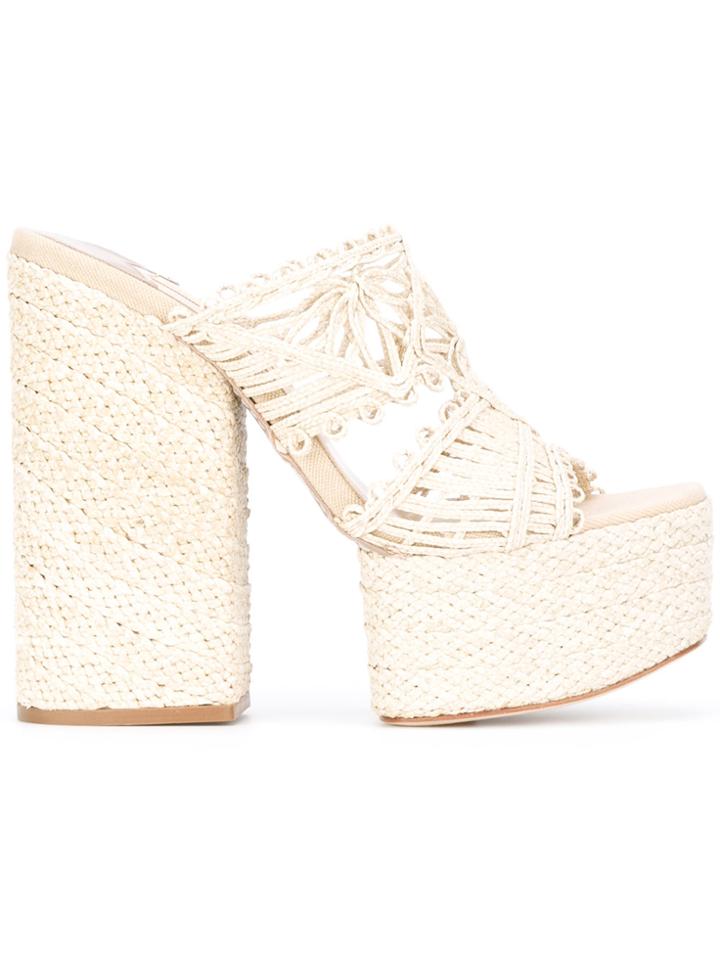 Paloma Barceló Platform Mules - Nude & Neutrals