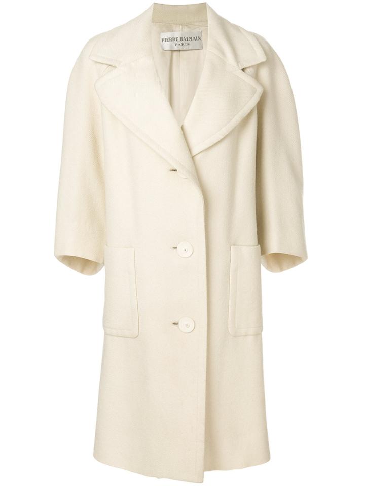 Balmain Vintage 1956 Loose Fit Coat - Nude & Neutrals