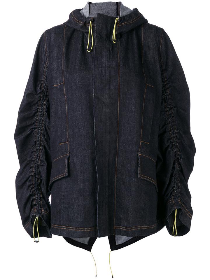 Marni - Gathered Denim Jacket - Women - Cotton - 40, Blue, Cotton