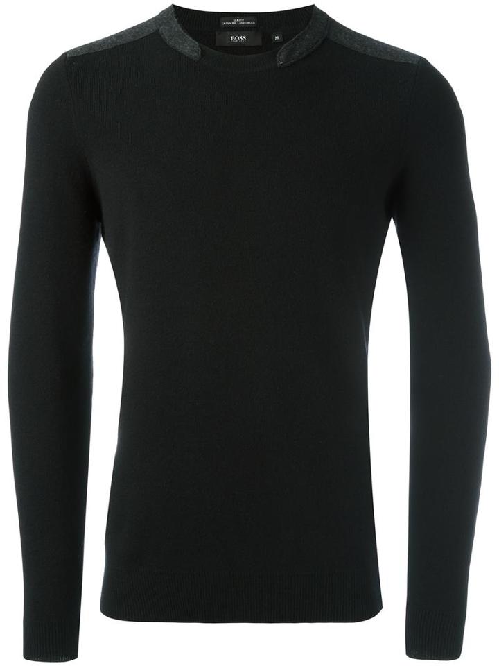 Boss Hugo Boss Colour Block Jumper, Men's, Size: Xl, Black, Virgin Wool