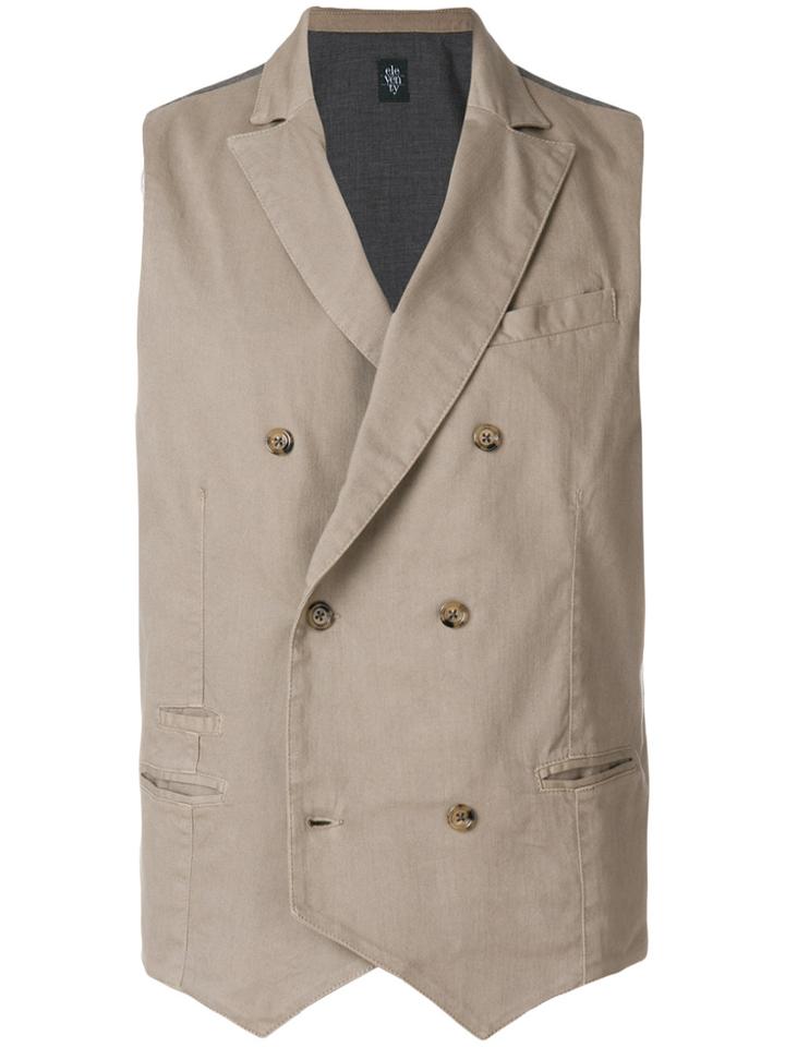 Eleventy Double-breasted Waistcoat - Nude & Neutrals
