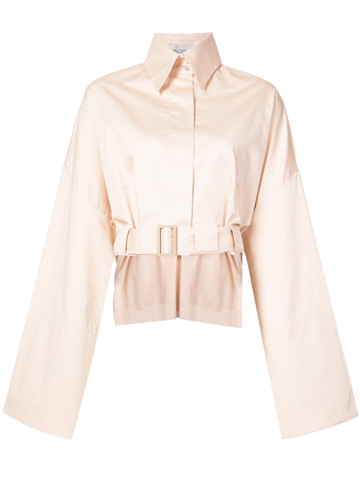 Balossa White Shirt Lalle Oversized Sleeve Shirt - Pink & Purple