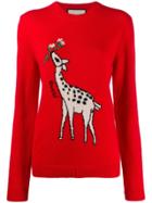 Gucci Giraffe Intarsia Sweater - Red
