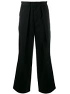 Jw Anderson Pleated Wide-leg Trousers - Black