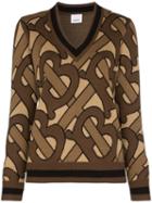 Burberry Namata Monogram Print Knit Jumper - Brown