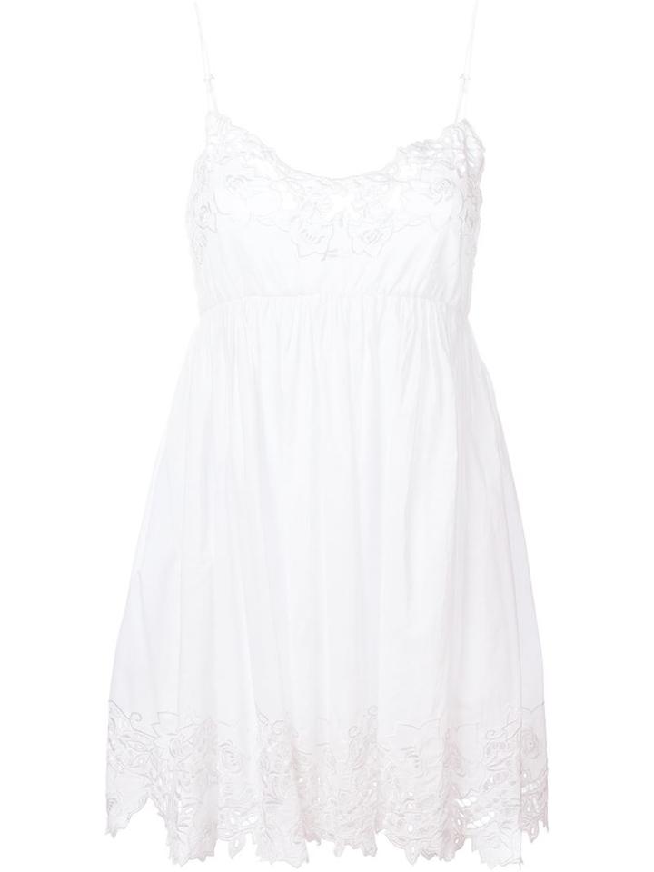 P.a.r.o.s.h. Lace Detail Mini Dress, Women's, Size: Medium, White, Cotton/polyester