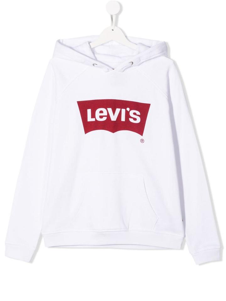 Levi's Kids Logo Hooded Sweatshirt - White