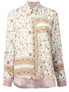 No21 - Floral Border Print Shirt - Women - Silk - 36, Nude/neutrals, Silk