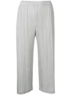 Pleats Please By Issey Miyake Loose Fit Cropped Trousers - Grey