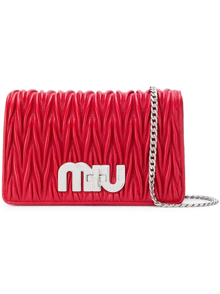 Miu Miu Matelassé Cross-body Bag - Red