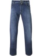 Jacob Cohen Straight Leg Jeans, Men's, Size: 33, Blue, Cotton/polyester/spandex/elastane