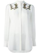 Alexander Mcqueen Horseshoe Embellished Shirt, Women's, Size: 44, Nude/neutrals, Silk