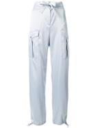 Karl Lagerfeld Bow Detail Cargo Trousers - Grey