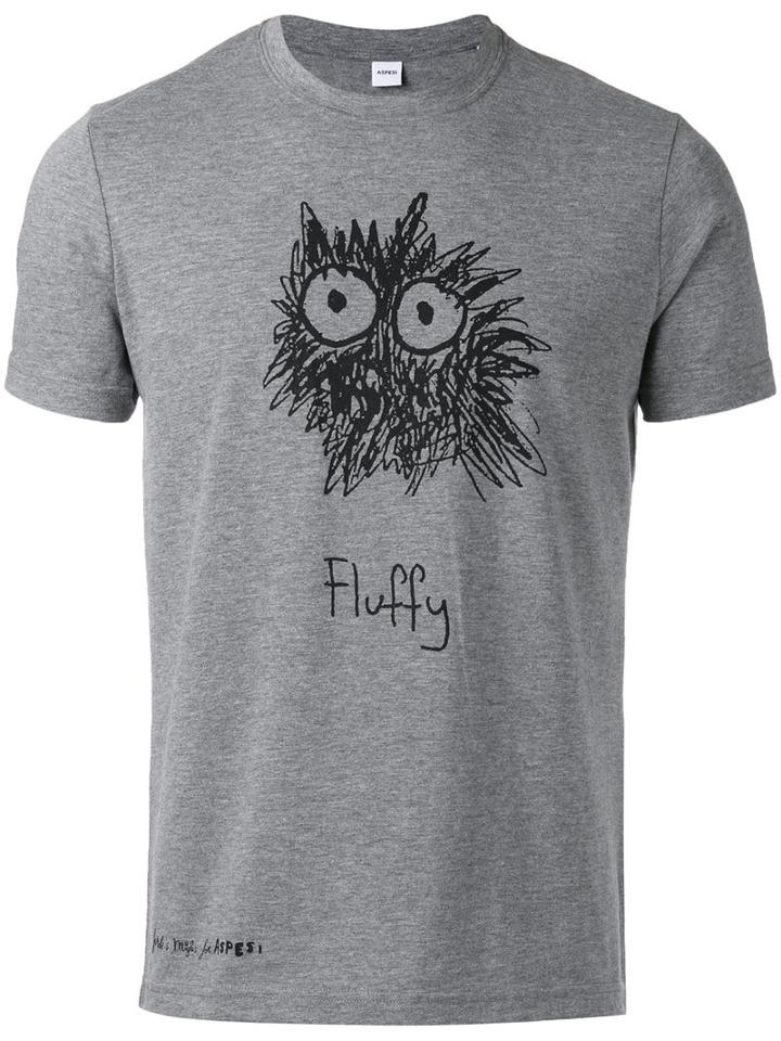 Aspesi 'fluffy' Print T-shirt, Men's, Size: Xxl, Grey, Cotton/polyester