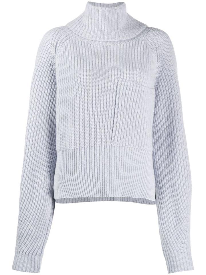 Ssheena Roll Neck Knitted Jumper - Blue