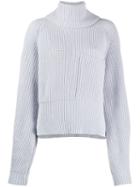 Ssheena Roll Neck Knitted Jumper - Blue