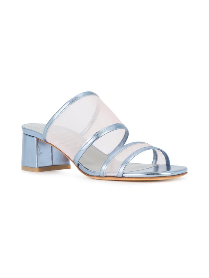 Maryam Nassir Zadeh Sheer Mesh Panel Sandals - Blue