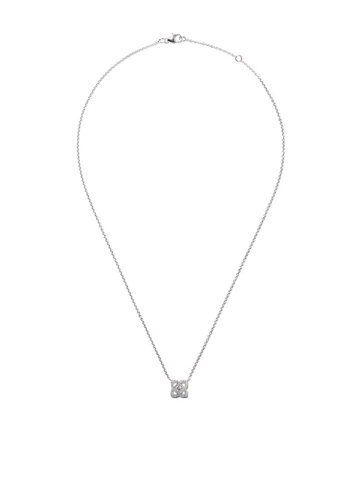 De Beers 18kt White Gold Enchanted Lotus Diamond Pendant Necklace -