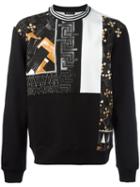 Versace Multi-patterned Sweatshirtlong, Men's, Size: Large, Black, Cotton