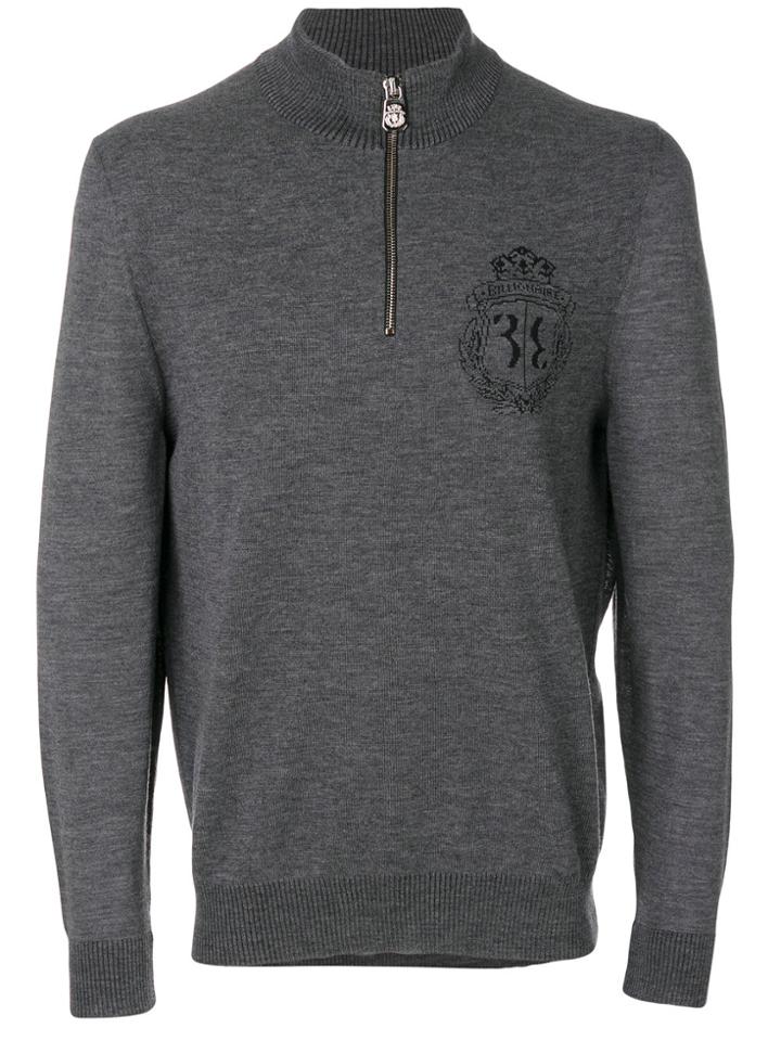 Billionaire Zip Collar Sweater - Grey