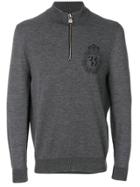 Billionaire Zip Collar Sweater - Grey