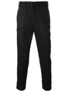 Neil Barrett Cropped Tailored Trousers, Men's, Size: 46, Black, Cotton/kapok/spandex/elastane