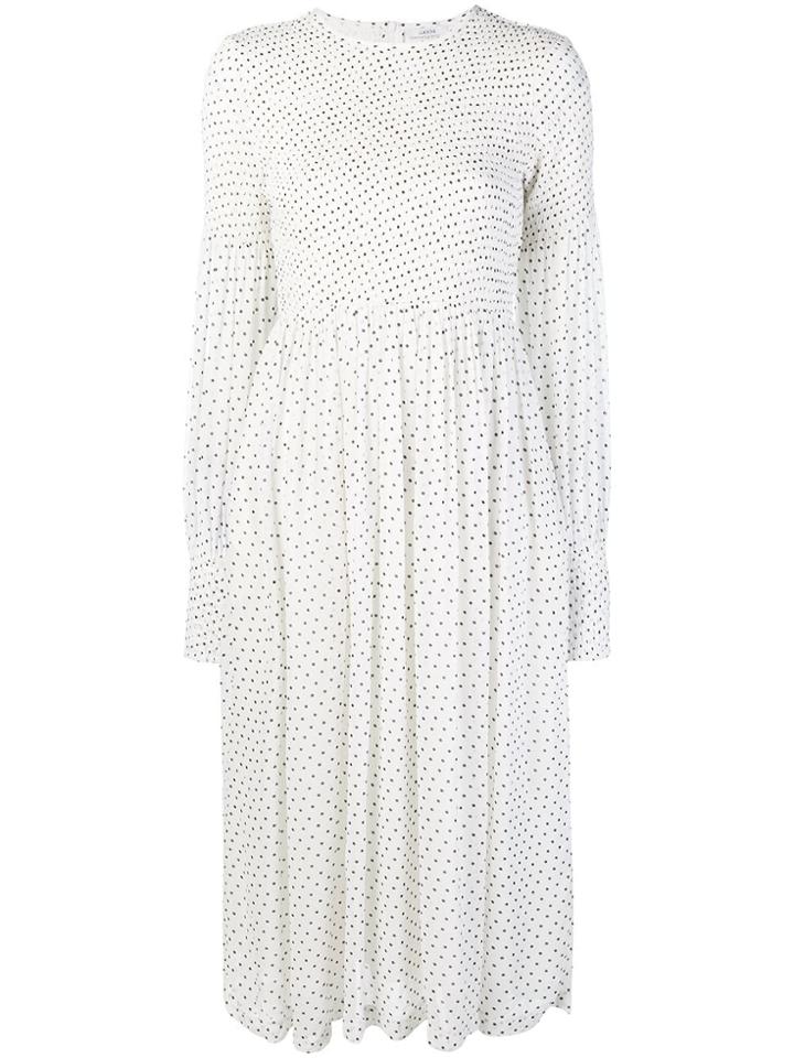 Ganni Dotted Long Dress - White
