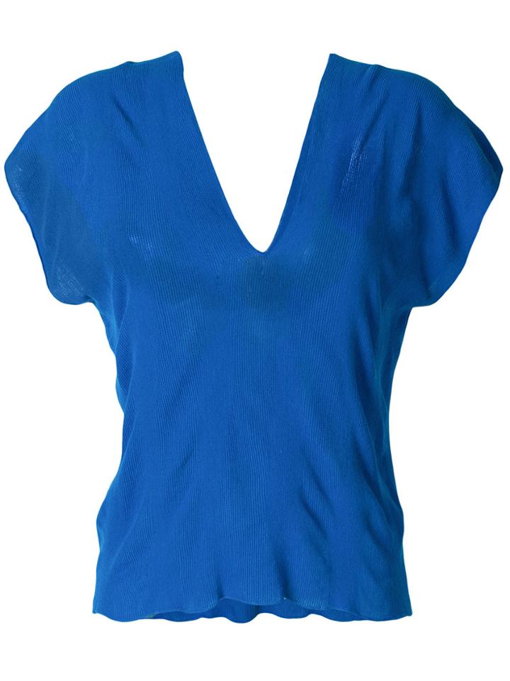 Pierantoniogaspari Stretch V-neck Top - Blue