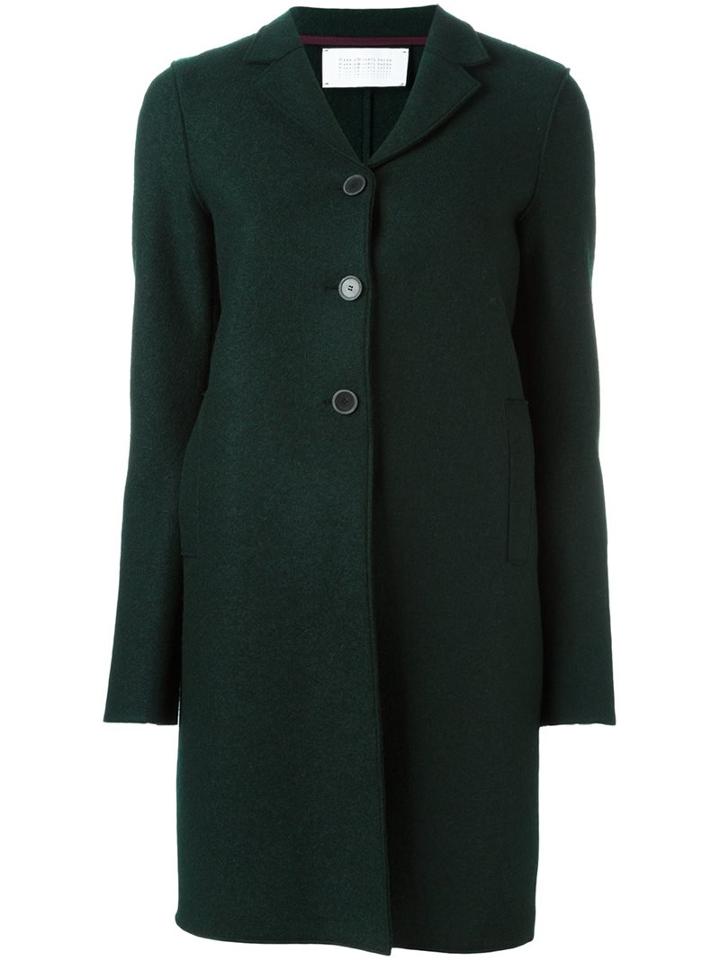 Harris Wharf London Three Buttons Coat, Women's, Size: 44, Green, Virgin Wool