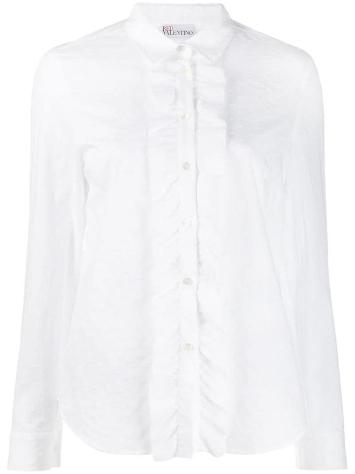 Red Valentino Ruffle Bib Shirt - White