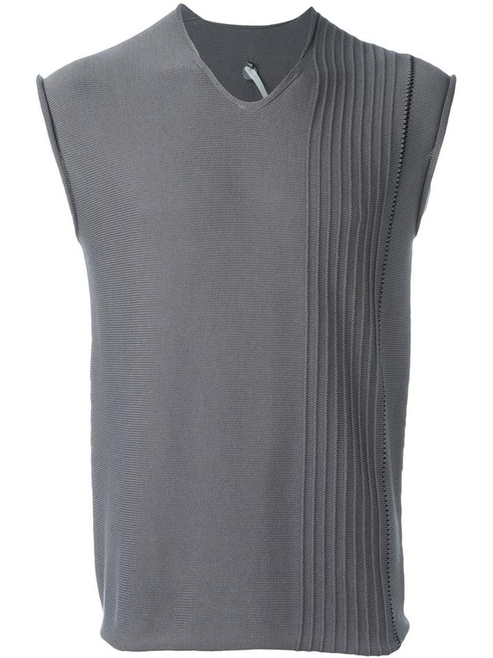 Label Under Construction Pleated Panel Cardigan Vest