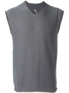 Label Under Construction Pleated Panel Cardigan Vest