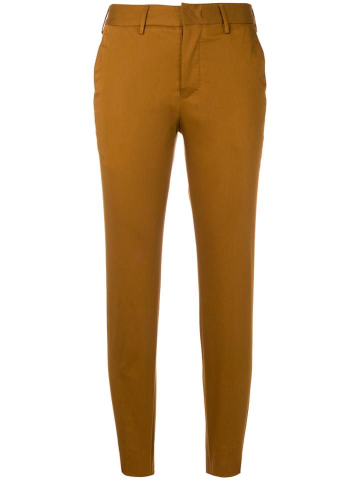 Pt01 Slim-fit Cropped Trousers - Brown