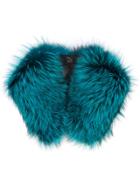 Mr & Mrs Italy Detachable Fur Scarf - Blue
