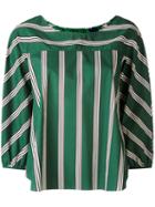 Aspesi - Striped Oversized Top - Women - Cotton - 38, Green, Cotton