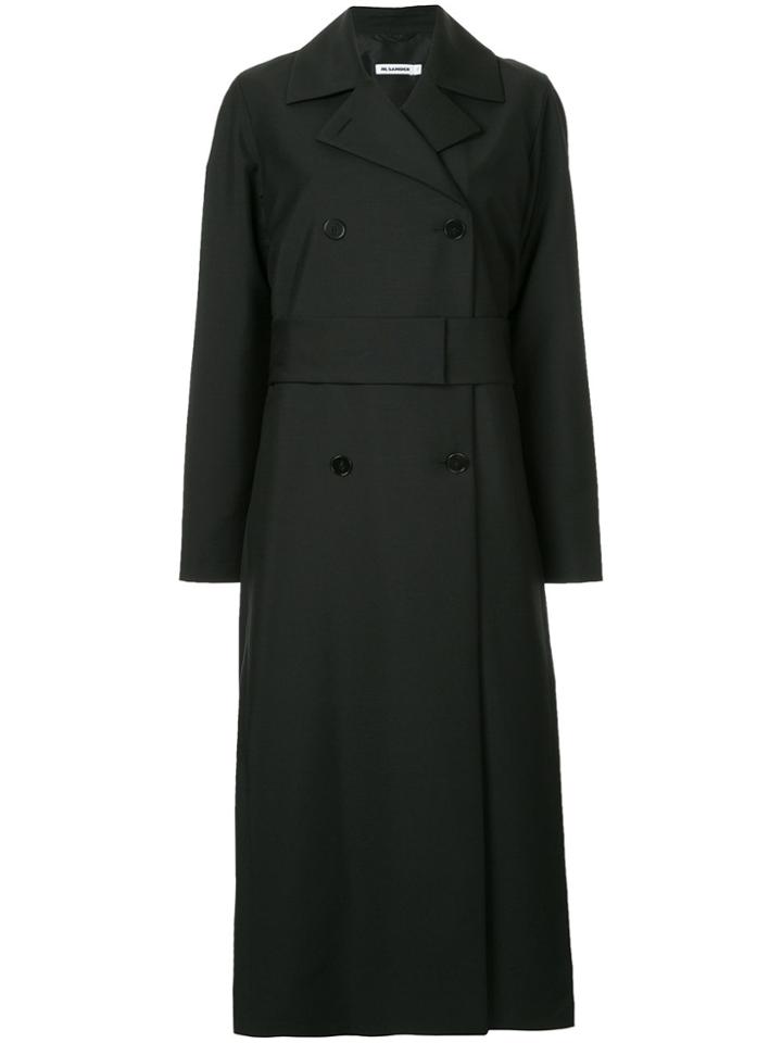 Jil Sander Long Double-breasted Coat - Black