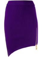 Gcds Asymmetric Zip Detail Skirt - Purple