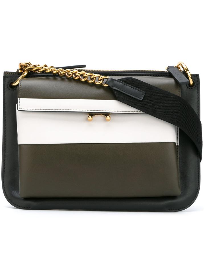 Marni - Front Pocket Shoulder Bag - Women - Calf Leather - One Size, Black, Calf Leather