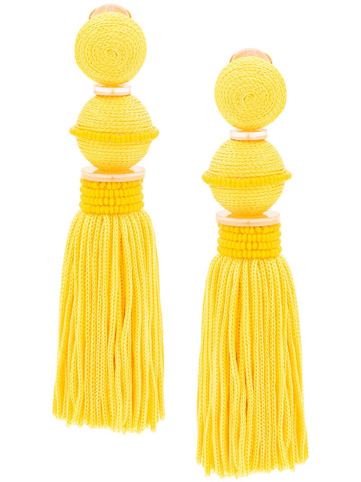 Oscar De La Renta Tassel Drop Earrings - Yellow & Orange