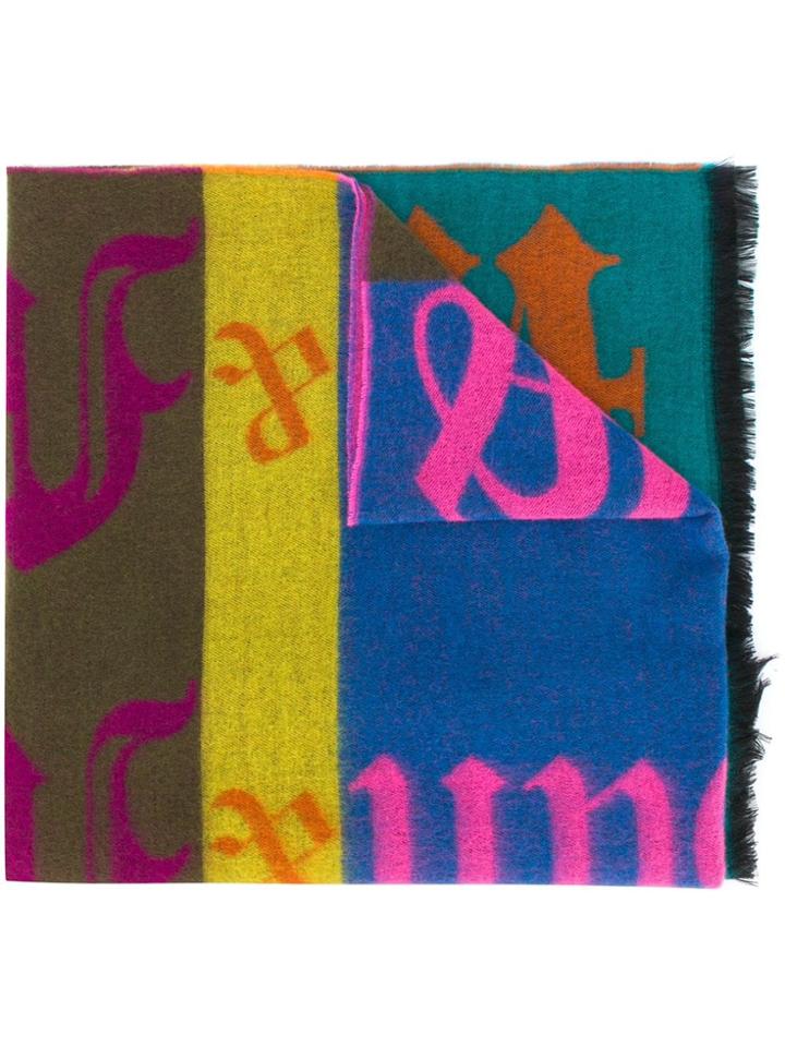 Walter Van Beirendonck Patchwork Style Scarf - Pink & Purple